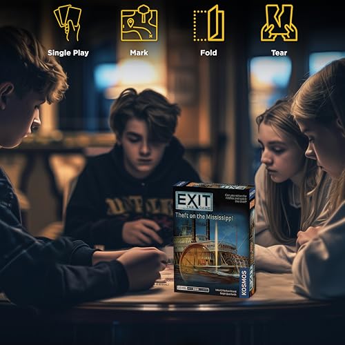 EXIT: Theft on The Mississippi | Escape Room Game in a Box| EXIT: The Game – A Kosmos Game | Family – Friendly, Card-Based at-Home Escape Room Experience for 1 to 4 Players, Ages 12+