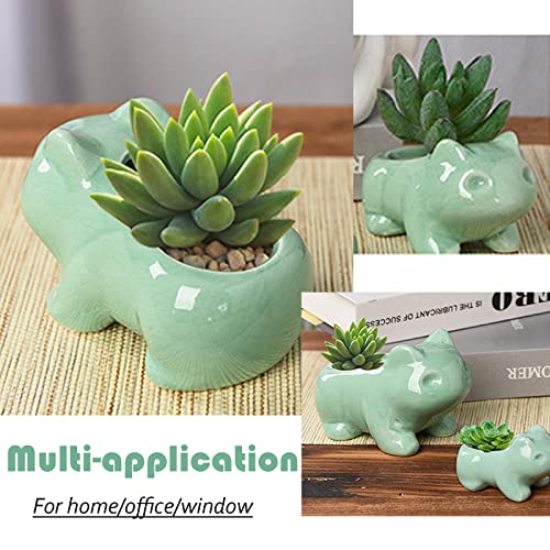 Pinsjar 3 Pack Succulent Plant Pots, Ceramic Planters Mini Cute Animal Planters for Potted Plants Cactus Flowers Home Decor Crafts Gifts