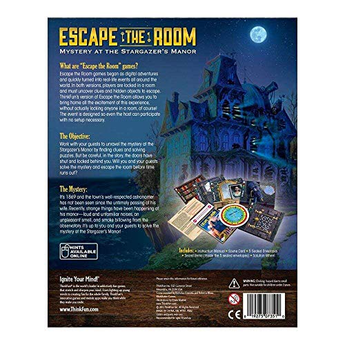 ThinkFun Escape the Room Stargazer's Manor - A Thrilling Escape Room Game in a Box for Ages 10 and Up | Enhances Logical Reasoning | Perfect for Family Game Night | Ideal Gift for Puzzle Lovers