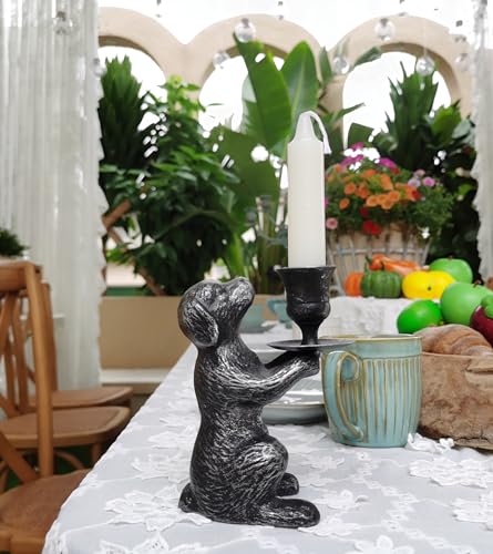 Iron Taper Candle Holder - Cat Decor Candle Holder - Dog Decorative Candle Stand - Mouse Taper Candlestick Holder