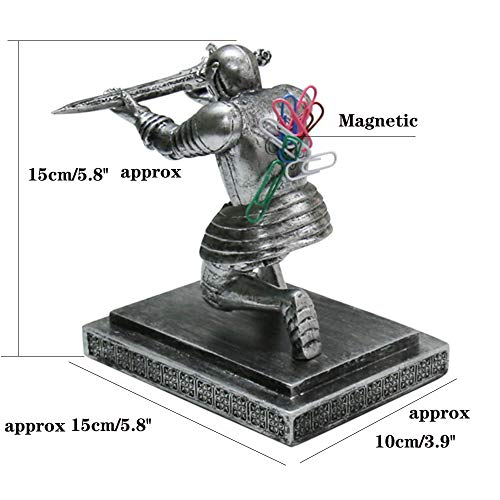 AMJUDOT Knight Pen Holder Magnetic Cool Desk Accessories and Organizers Executive Soldier Knight Pen Holder Nice Christmas Gift for Boyfriend Husband Dad Son