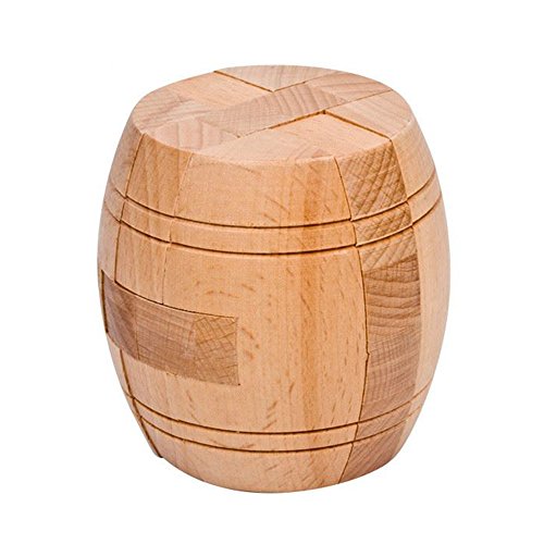 Ahyuan Handmade Powder Barrel Wooden Puzzles for Adults an Interlocking 3D Brain Teaser Puzzles for Adults Hidden Passage Works on a Classic Mechanical Puzzle Concept (Natural)