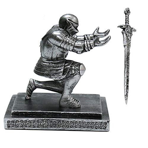 AMJUDOT Knight Pen Holder Magnetic Cool Desk Accessories and Organizers Executive Soldier Knight Pen Holder Nice Christmas Gift for Boyfriend Husband Dad Son