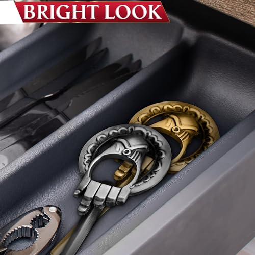 2Pcs Hand of The King Pin Beer Bottle Opener Keychain for Men - Church Key Can Opener Key Chain Bottle Opener Gift Church Key Bottle Opener Bartender - Beer Opener Keychain Bar Key for Bartenders