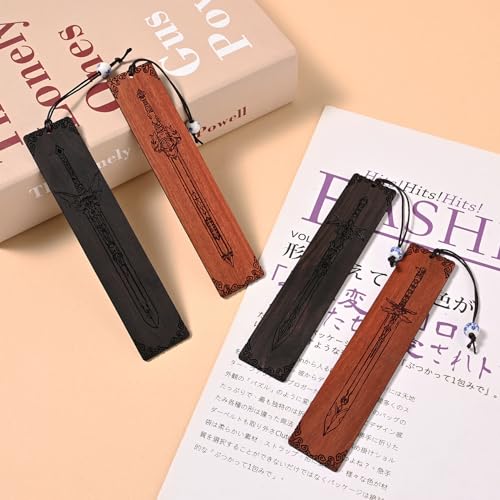 ZQZYMXQ 4Pcs Sword Bookmark, Cool Bookmarks for Men, Gifts for Book Lovers Men (Sword Set)