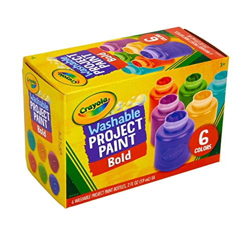 Crayola Washable Kids Paint (6ct), Paint Set for Kids, Assorted Bold Colors, Arts & Crafts Supplies for Kids, Nontoxic, Holiday Gift