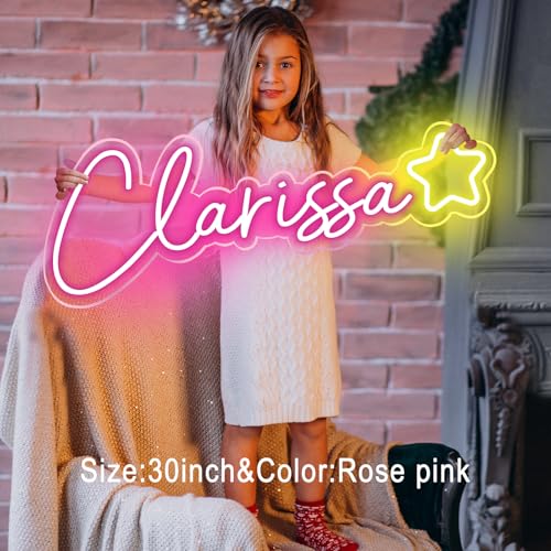 Custom Neon Sign, Neon Name Sign Personalized, Neon Signs for Wall Decor Wedding Party Bedroom Bar, Neon Lights for Christmas Decorations, Happy Birthday Neon Sign (Pink)