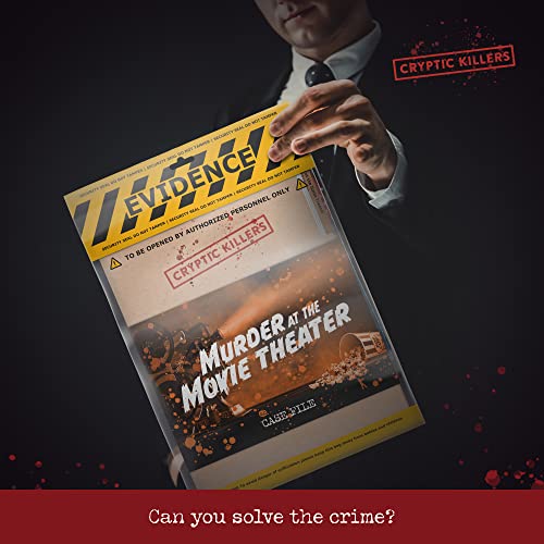 Cryptic Killers Unsolved Murder Mystery Game - Cold Case File Investigation - Detective Clues/Evidence - Solve The Crime - Individuals, Date Nights & Party Groups - Murder at The Movie Theater