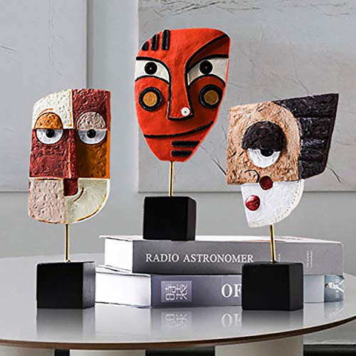 Wink - Handcrafted Statues Resin Abstract Sculpture for Home Decor Modern,African Art Tribal Figurines Decorations Items Accents Influencer Picks for Bookshelf,TV Stand,Living Room,Nightstand