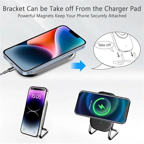 Magnetic Wireless Charging Station Fast Charging Pad for iPhone 16/15/14/13/12/Pro/Pro Max Series Airpods Magnetic Fast Charging Stand