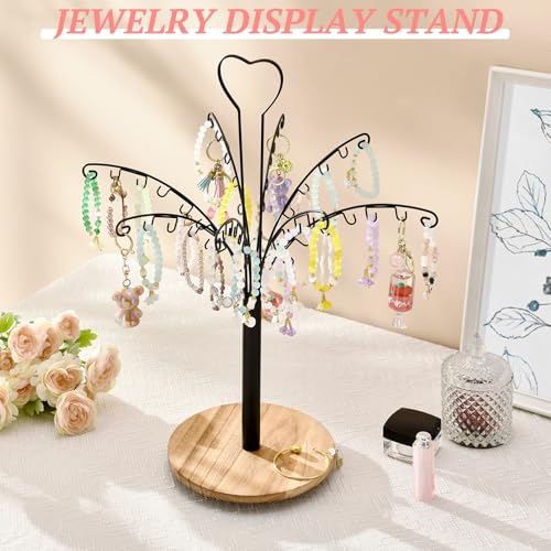 BNING Necklace Holder, Rotating Necklace Display Stand 48 Hooks for Long Necklaces Organizer, Bracelets Holder Keychains Display - Large Capacity Jewelry Necklace Display for Vendors Selling