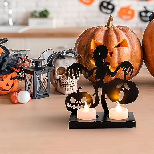 N&T NIETING Candle Holder Funny Shadow, Halloween Black Candle Holders Home Decor Centerpiece Candleholder Tabletop Decorative TeaLight Candle Stands Decorations Gift