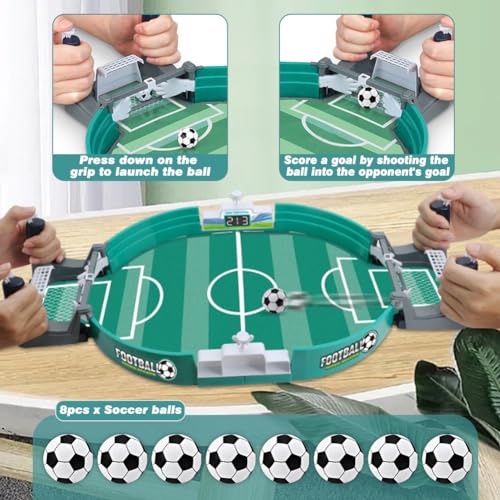 Football Table Interactive Game, Mini Tabletop Soccer Pinball Games Set with 8 Balls, for Foosball Pinball Kids Adults Interactive Game Room Family Night