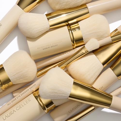 LAURA GELLER 5PC Full Face Professional Vegan Makeup Brush Gift Set | Apply Foundation, Blush, Bronzer, Eyeshadow & More | AMAZON EXCLUSIVE |