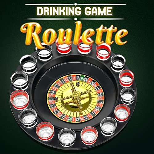 Bo Toys Drinking Game Glass Roulette - Drinking Game Set (2 Balls and 16 Glasses) Casino Style Drinking Game