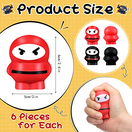 Jerify 12 Pieces Ninja Stress Balls Warriors Fighters Figures Ninja Party Favors Stress Toys Ninja Stress Toys Soft Funny Ninja Slow Rising Toys for Ninja Themed Birthday Party Favors Supplies