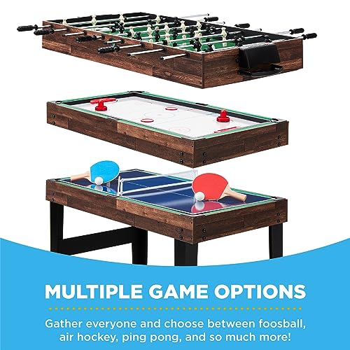 Best Choice Products 10-in-1 Combo Game Table Set w/Hockey, Foosball, Pool, Shuffleboard, Ping Pong, Checkers, Bowling, and Backgammon - Walnut