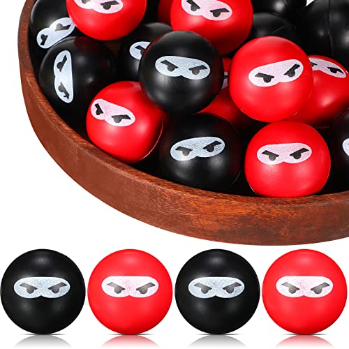 20 Pieces Ninja Stress Relief Balls Sensory Stress Balls Bulk for Kids and Adults PU Squeeze Stretchy Balls Soft Fidget Toy for Carnival Reward Party Bag Xmas Gift