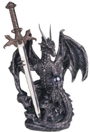 Le Elegant SS-G-71329 Dragon Collection with Sword Collectible Fantasy Decoration Figurine