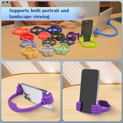 Honsky Thumbs-up Phone Stand for Tablets, E-Readers and Smart Phones - 2 Pack - Green, Purple