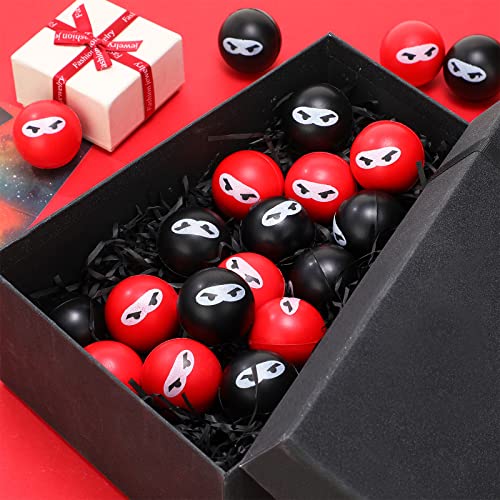 20 Pieces Ninja Stress Relief Balls Sensory Stress Balls Bulk for Kids and Adults PU Squeeze Stretchy Balls Soft Fidget Toy for Carnival Reward Party Bag Xmas Gift