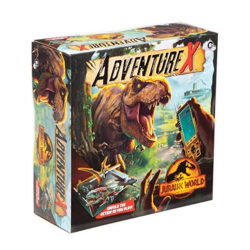 AdventureX Jurassic World Dinosaur-Themed Escape Room Single Use Board Game, Box is Part of The Game, for Kids Ages 8 and Up