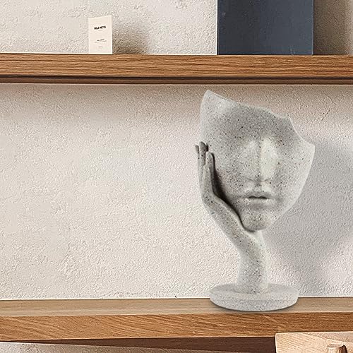 Thinker Statue, Touch The faceAbstract Art Figurine,Modern Home Resin Sculptures Decorative，Modern Decor for Creative Room Home