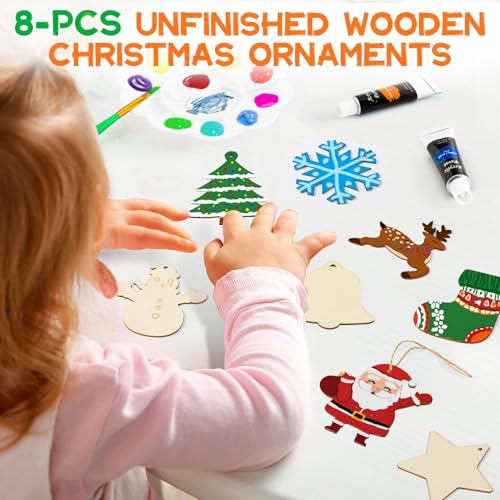 POPYOLA Acrylic Paint Set for Kids, Non Toxic Kids Painting Set with Tabletop Easel, Acrylic Paints, Smock, Canvases, Wooden Stencils, Brushes, Painting Kit Gift for Beginner Student Toddlers