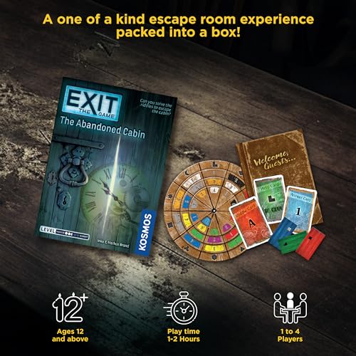 Exit: The Abandoned Cabin - Kennerspiel Des Jahres Winner, Card-Based Family Escape Room Game for 1-4 Players, Ages 12+