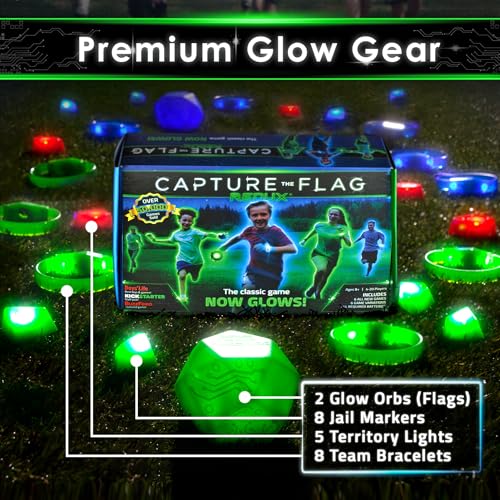 Redux: The Original Glow in The Dark Capture The Flag Game | Ages 8+ | Outdoor Games for Kids and Teens | Glow in the Dark Games | Sports Gifts for Boys | Alternative to Laser Tag Guns & Flag Football