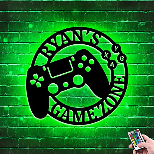 Personalized Gamer Name Neon Sign with 16 Colors and Remote Control Gamepad Controller Shape Neon Lights for Teen Boys Bedroom Wall Decor, LED Night Light for Kids Game Room,Best Gamer Gifts (Style-9)