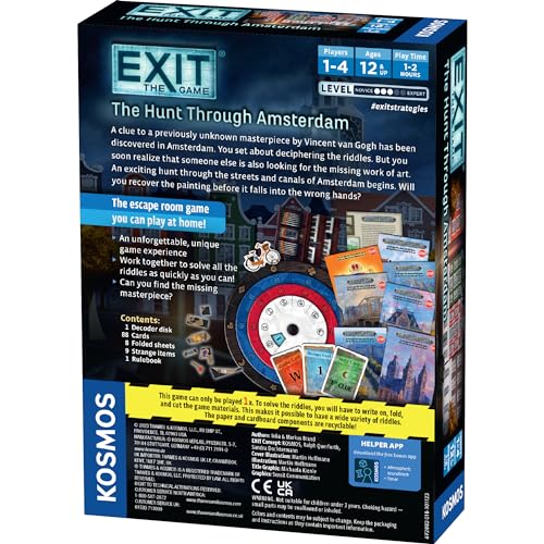 EXIT: The Game - The Hunt Through Amsterdam | Escape Room |Co-op Games | 1+ Players |Ages 5-7| Brainteasers |Art Heist | Ages 12+