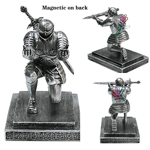 AMJUDOT Knight Pen Holder Magnetic Cool Desk Accessories and Organizers Executive Soldier Knight Pen Holder Nice Christmas Gift for Boyfriend Husband Dad Son