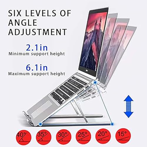 FORCHN Portable Laptop Stand for Acer Switch Alpha 12 Laptop, Ergonomic 6-Levels Angles Adjustable Computer Stand, ABS Laptop Riser Holder Compatible