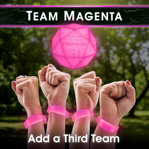 3-Team Expansion for Glow-in-The-Dark Capture The Flag Redux | Adds 4 Players & 1 Extra Team | Glow in The Dark Games | Light Up Kids Games Set | Outdoor Gifts for Girls 8-12+ | Go Team Magenta!