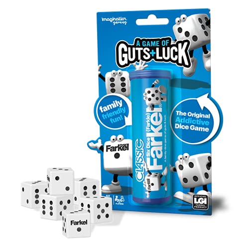 Imagination Gaming FARKEL Dice Tube, The Classic Addictive Game of Guts & Luck, Family-Friendly Fun, Game Night Entertainment, 6 Farkel Dice, Rules, Farkle, Players 2+, Ages 8+