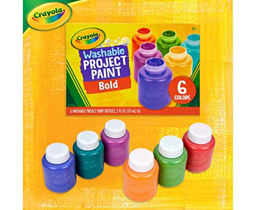 Crayola Washable Kids Paint (6ct), Paint Set for Kids, Assorted Bold Colors, Arts & Crafts Supplies for Kids, Nontoxic, Holiday Gift