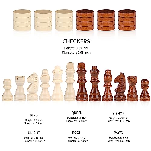 Rinten Chess Set Board for Kids & Adults, 12" Travel Magnetic Chess & Checkers Folding Board 2 in 1 Sets, Portable Folding Leather Chess Boards with 3 Velvet Bag Packaging Pieces