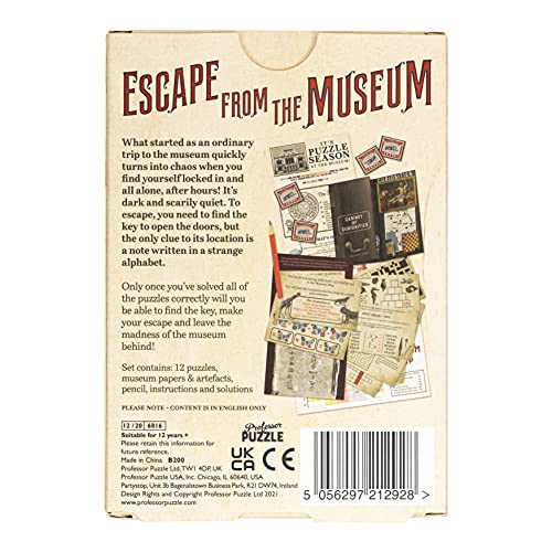 Professor Puzzle Escape from The Museum Escape Room Game