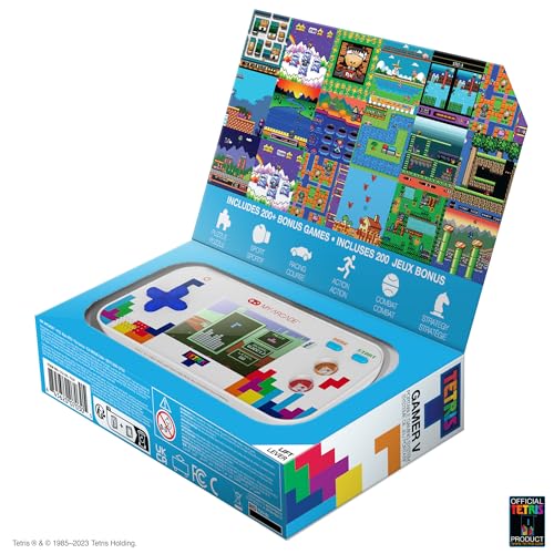 My Arcade Tetris Gamer V: Puzzle Games, Officially Licensed Portable Handheld Game with 201 Games, 2.5" Full Color Screen, Pocket Size