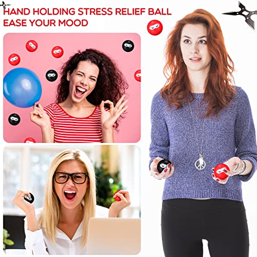 20 Pieces Ninja Stress Relief Balls Sensory Stress Balls Bulk for Kids and Adults PU Squeeze Stretchy Balls Soft Fidget Toy for Carnival Reward Party Bag Xmas Gift