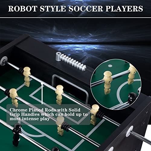 REAHOISY 55" Foosball Table and Balls Set for Adults, Kids, Soccer Game Table Football Arcade with Leg Levelers & Heavy-Duty Legs for Indoor Game Room (Black)