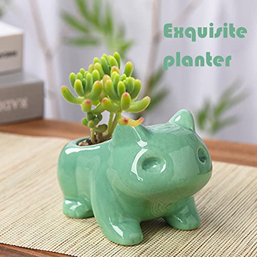 Pinsjar 3 Pack Succulent Plant Pots, Ceramic Planters Mini Cute Animal Planters for Potted Plants Cactus Flowers Home Decor Crafts Gifts