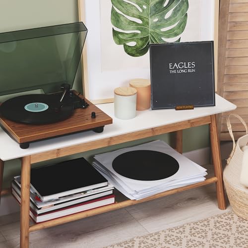 Now Playing Vinyl Record Stand | Vinyl Record Holder Display | Wood Records Storage Stands for Albums | Now Spinning Vinyl Accessories Rack