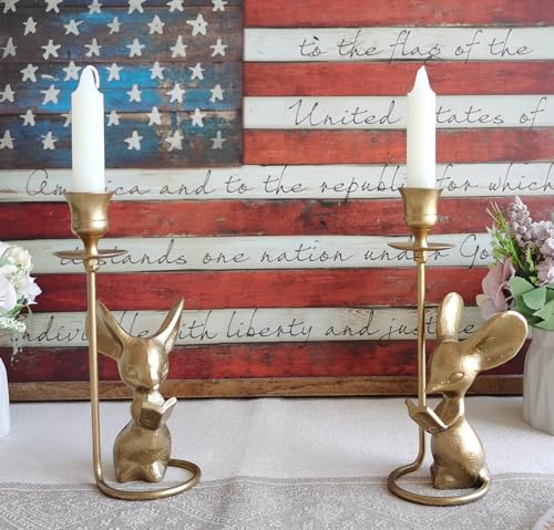 Mouse Reading Taper Candle Holders, Creative Animal Candlestick Holders, Centerpiece Table Decorative Candlelight, Dinner Metal Candle Stand, Home Decor…