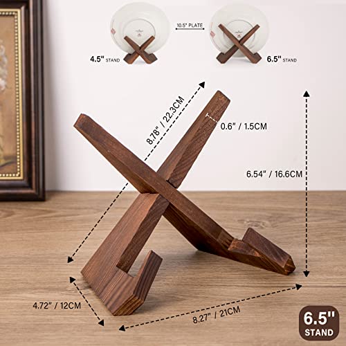 ANBOXIT Plate Stand for Display - 6.5 Inch Plate Holder Display Stand, Wooden Picture Frame Stand, Decorative Table Top Easels for Display