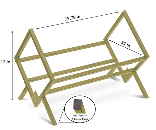 MODERN VINYL Record Holder - Gold Metal - 80-100 LP Storage - Simple, Quick Assembly - Vinyl Display, Storage - High-End Design - Protects Vinyl - Organize Albums - Book, Magazine, Files