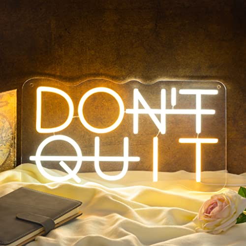 Don't Quit LED Neon Sign for Wall Decor, DO IT LED Neon Lights Party Decorations, USB Powered Switch LED Neon Lights lighting adjustable for Office Room, Gym Room, Man Cave, Gamer Room