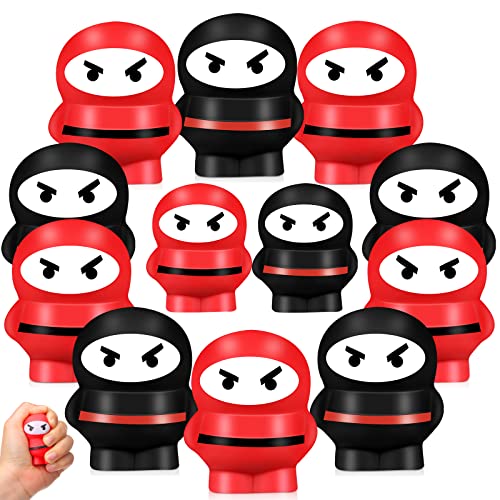 Jerify 12 Pieces Ninja Stress Balls Warriors Fighters Figures Ninja Party Favors Stress Toys Ninja Stress Toys Soft Funny Ninja Slow Rising Toys for Ninja Themed Birthday Party Favors Supplies