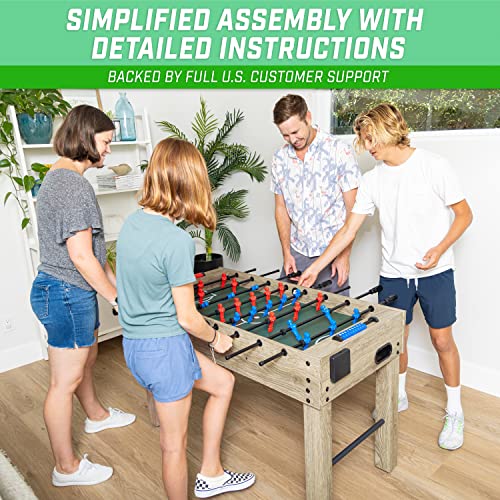 GoSports 48 Inch Game Room Size Foosball Table - Oak Finish - Includes 4 Balls and 2 Cup Holders